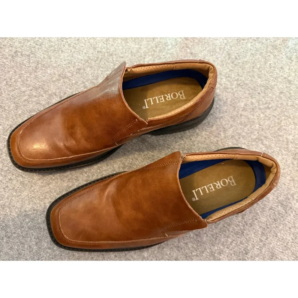 Borelli Trenton Mens Size 8M Brown Slip On Loafers Dress Shoes